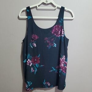 Jones New York Lined Black And Purple Tank Top Size 1X